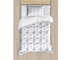 Vessels Watercolor Sketch Duvet Cover Set