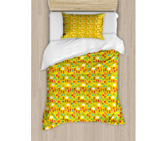 Garden Item Rabbit Flower Duvet Cover Set