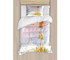 Floral Nest of Birds Duvet Cover Set