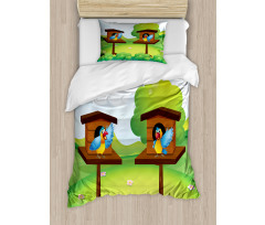 Winged Animals Nest Duvet Cover Set