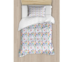 Colorful Nests Sketch Duvet Cover Set