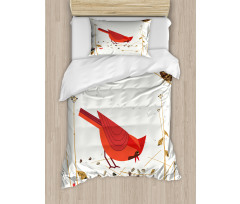 Red Cardinal in Autumn Duvet Cover Set