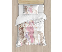 Princess on White Horse Duvet Cover Set