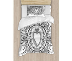 Sun with Heart Art Duvet Cover Set