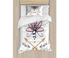 Lotus and Arrows Sketch Duvet Cover Set