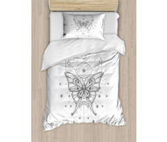 Muted Tones Boho Butterfly Duvet Cover Set