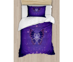 Galactic Butterfly Geometry Duvet Cover Set