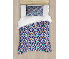 Abstract Folk Ornamental Motif Duvet Cover Set