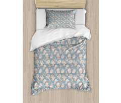 Vintage Peonies and Anchors Duvet Cover Set