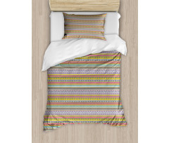 Horizontal Ornamental Lines Duvet Cover Set