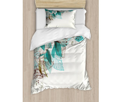 Flowers Buds Leaf Duvet Cover Set