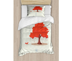 Fall is Here Animal and Tree Duvet Cover Set