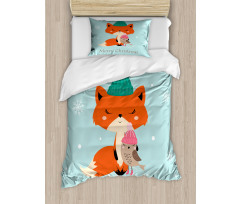 Merry Christmas Bird Animal Duvet Cover Set