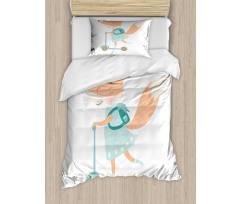 Happy Animal and Bag on Scooter Duvet Cover Set