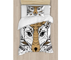 Botanical Ornament Animal Head Duvet Cover Set