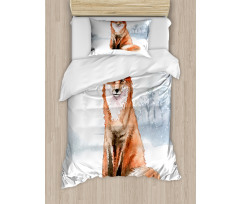 Fine Art Winter Animal Painting Duvet Cover Set