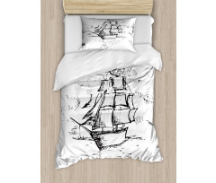 Sailboat Sketch Duvet Cover Set