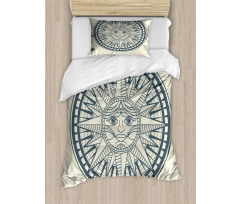 Retro Sun Compass Duvet Cover Set