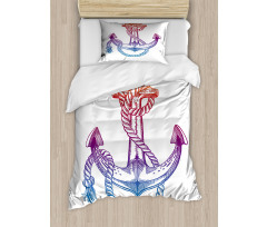 Ombre Anchor Rope Duvet Cover Set