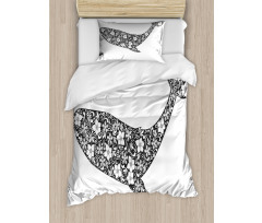 Zentangle Whale Duvet Cover Set