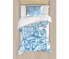 Crab Skull Shell Duvet Cover Set