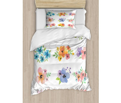 Watercolor Bouquets Duvet Cover Set