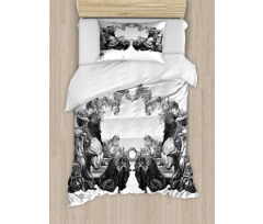 Antique Floral Arch Duvet Cover Set