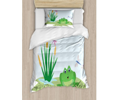 Dragonflies Plants Amphibian Duvet Cover Set