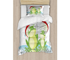 Animal in Mushroom Umbrella Duvet Cover Set