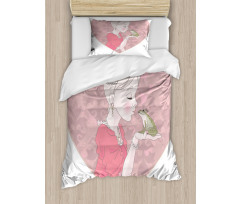 Fairytale Princess Kiss Art Duvet Cover Set