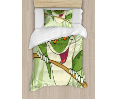 Happy Amphibian in Jungle Duvet Cover Set