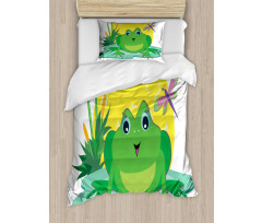 Animal on Leaf Cartoon Sun Duvet Cover Set