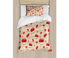 Cartoon Mushrooms Duvet Cover Set