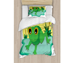 Animal and Butterfly on Pond Duvet Cover Set