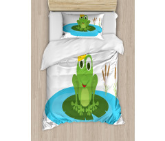 Prince Animal Big Leaf Pond Duvet Cover Set