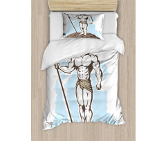 Greek Myth Man on a Rock Duvet Cover Set