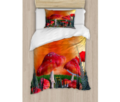 Clouds Leaves Poppies Duvet Cover Set