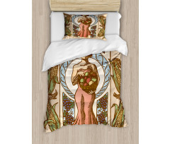 Harvest Woman with Corns Duvet Cover Set