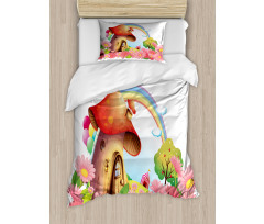 Mushroom House in Garden Duvet Cover Set