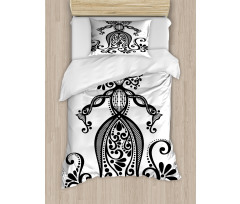 Woman Shape Vintage Ornate Duvet Cover Set