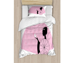 Woman Side Portrait Duvet Cover Set