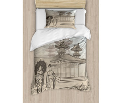 Women Walking Duvet Cover Set