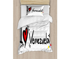 I Love Venezuela Wording Duvet Cover Set