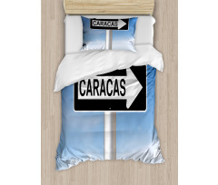 Caracas Lettering Sign Duvet Cover Set