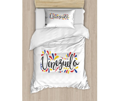 Colorful Cursive Wording Duvet Cover Set