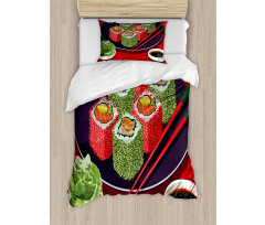 Delicious Sushi Cartoon Art Duvet Cover Set