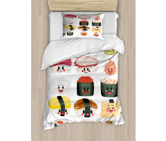 Funny Cartoon Sushi Duvet Cover Set