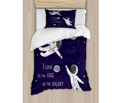 Love Wording Astronauts Duvet Cover Set