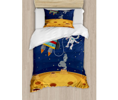 Cartoon Design Space Theme Duvet Cover Set