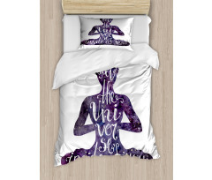 Fell the Universe Text Yoga Duvet Cover Set